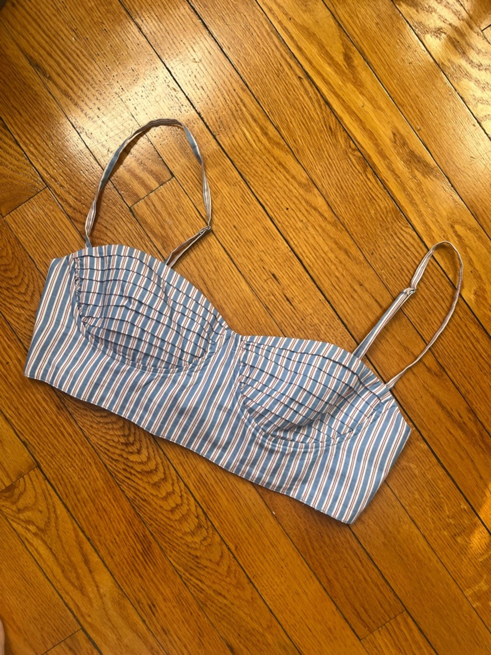 Zara striped poplin bralette top size L